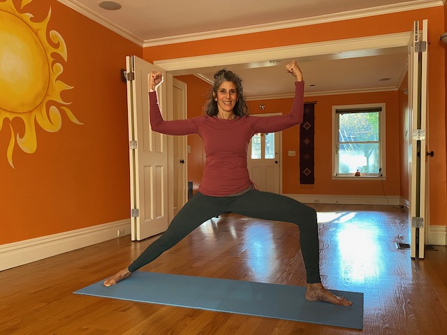 Image of Jennifer in warrior pose